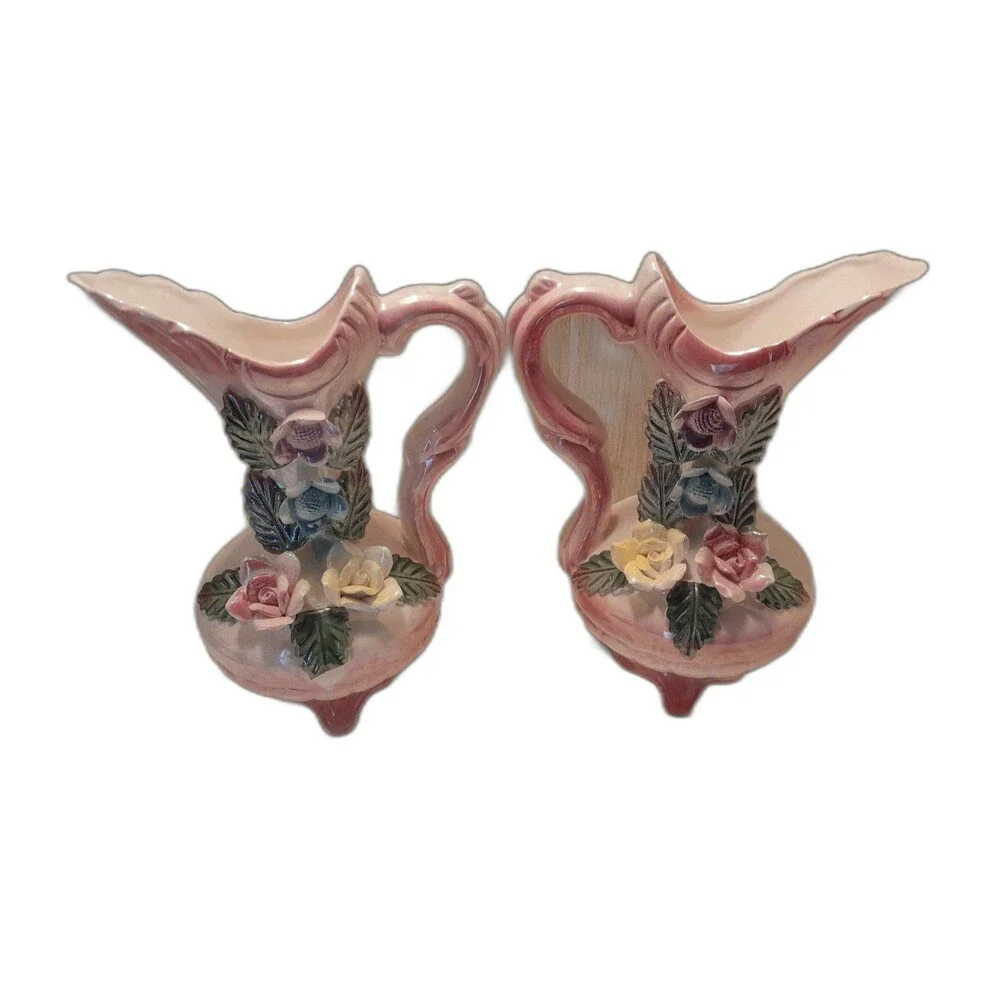 Shiah Yih 1950’s  floral vases set of 2